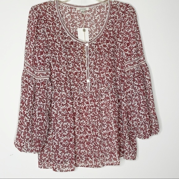 Max STUDIO bohemian style sheer blouse. Size S - Picture 6 of 9